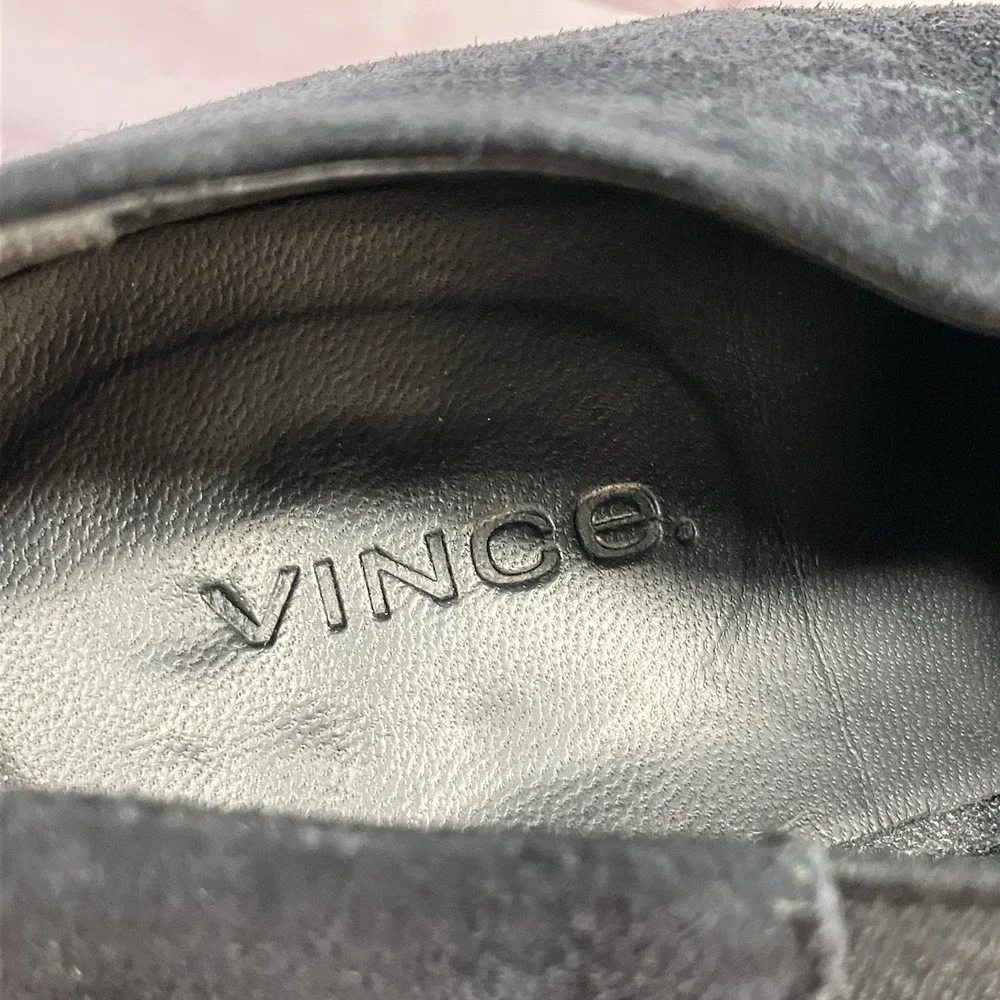 Vince Black Suede Nubuck Ankle Booties Block Heel EU 37 US 7‎ Shootie